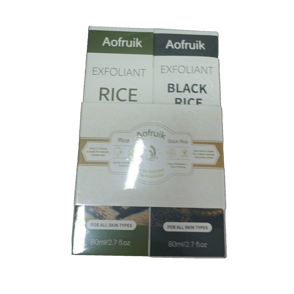 Aefruik Exfoliant Rice and Exfoliant Black Rice 2.7 Fl Oz Each Exp 2028